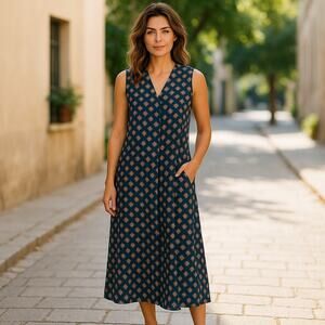 LuLaRoe Joy Long Duster Vest Teal‎ Blue Orange Geometric Artsy Silky S NEW NWT